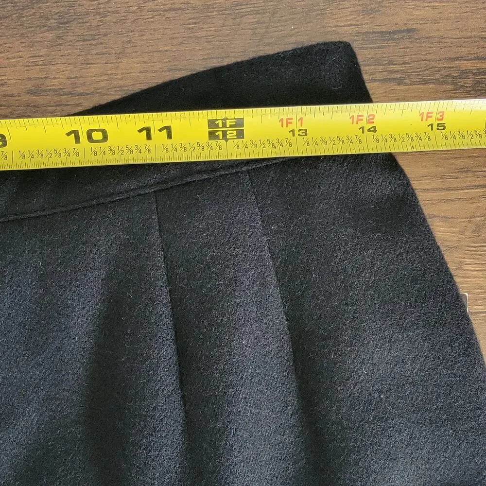 VTG Wool Black Pencil Skirt NEW Sz 12 Classy Career Office Business Sag Harbor